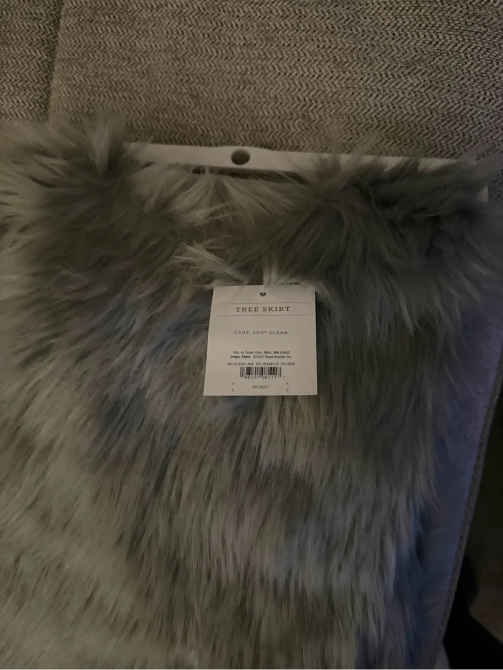 Target Gray Faux Fur Christmas Tree skirt